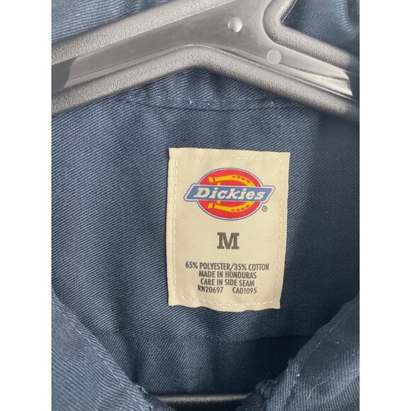 Dickies Mens Navy Blue Work Shirt M Button-Up Chest Pockets Long Sleeve Durable - Picture 3 of 7